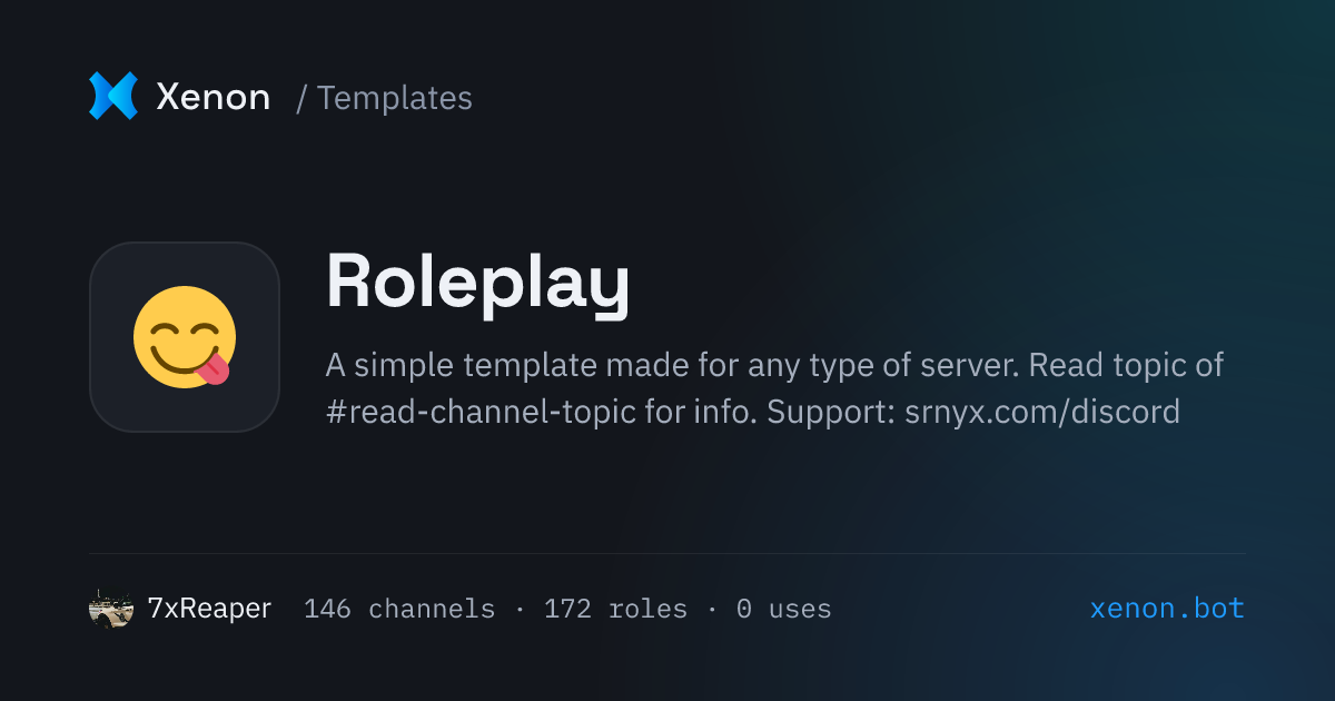 Roleplay: Discord server template | Xenon